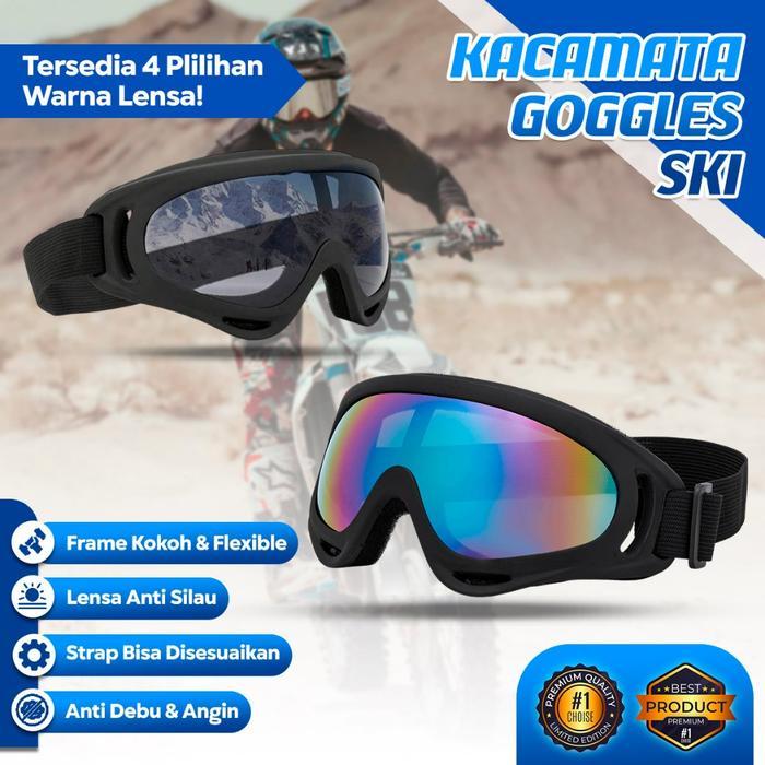 Kacamata Ski Goggles Kacamata Olahraga UV400 Kacamata Sepeda Motor Kacamata Helm Motor Goggles Lens