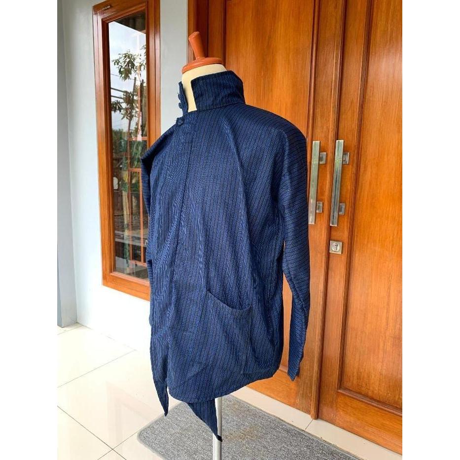 TERMURAH Baju lurik biru navy dewasa Surjan lurik pria Baju sorjan biru peranakan Baju lurik abu