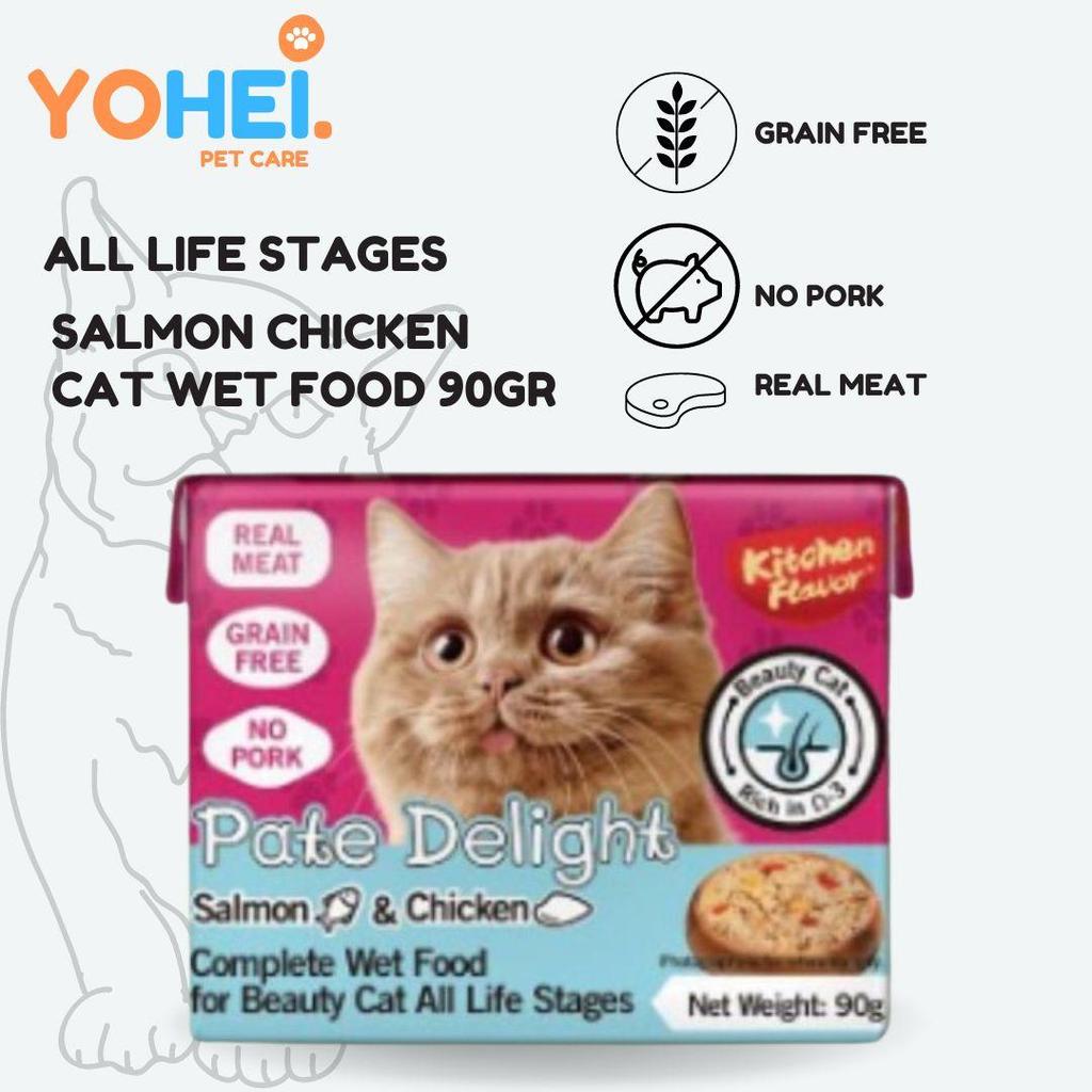 Kitchen Flavor Cat Pate Delight Salmon Chicken Wet Food 90gr