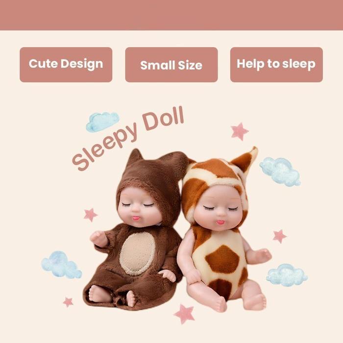 Berkualitas! Mainan Boneka Bayi Super Mini Reborn/Newborn Perempuan Tidur Mini Lucu Mirip Asli