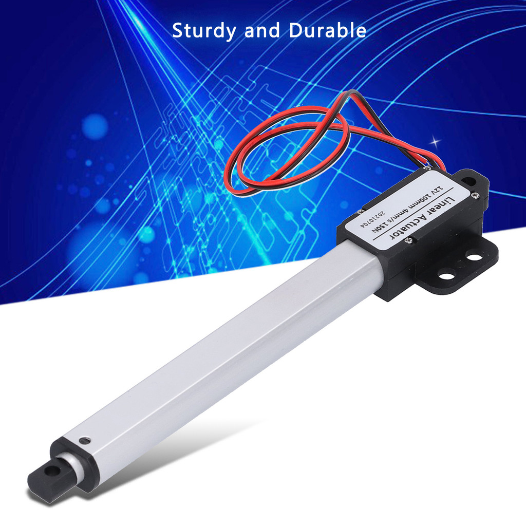 JUAL Linear Actuator 100mm 12V Input Voltage Low Noise Short Circuit  Mini Electric Linear Actuator 
