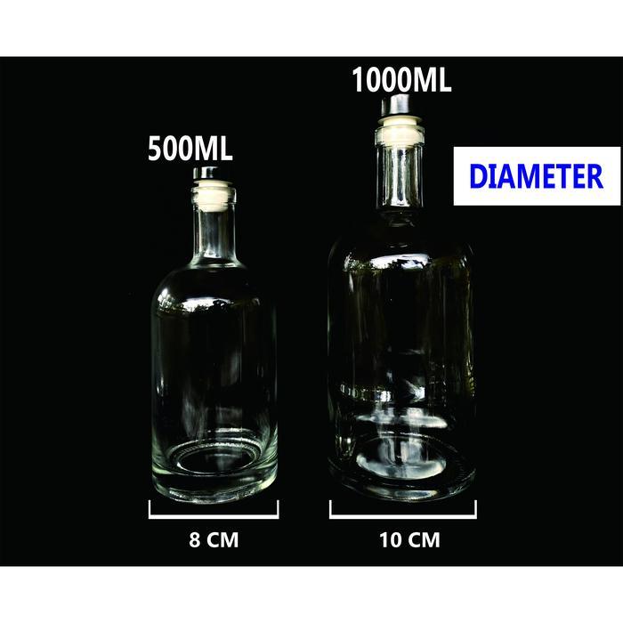 New- BOTOL KACA 100% botol baru plus Tutup / Botol Liquor 500ml dan 1000ml