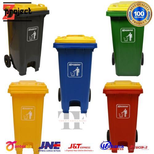 krisbow tempat sampah 120 Ltr outdoor dengan roda / tong sampah besar 120 liter / dust bin 120 liter