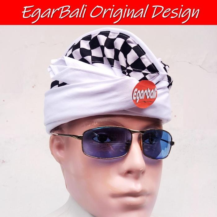 DISKON EgarBali udeng bali hitam tepi catur hitam putih READY STOCK
