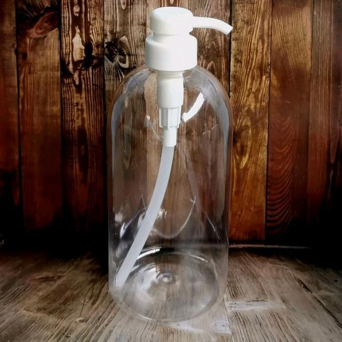 (COD) Botol Pump Plastik Bening Tebal 1000ML/1 LITER Neck 33