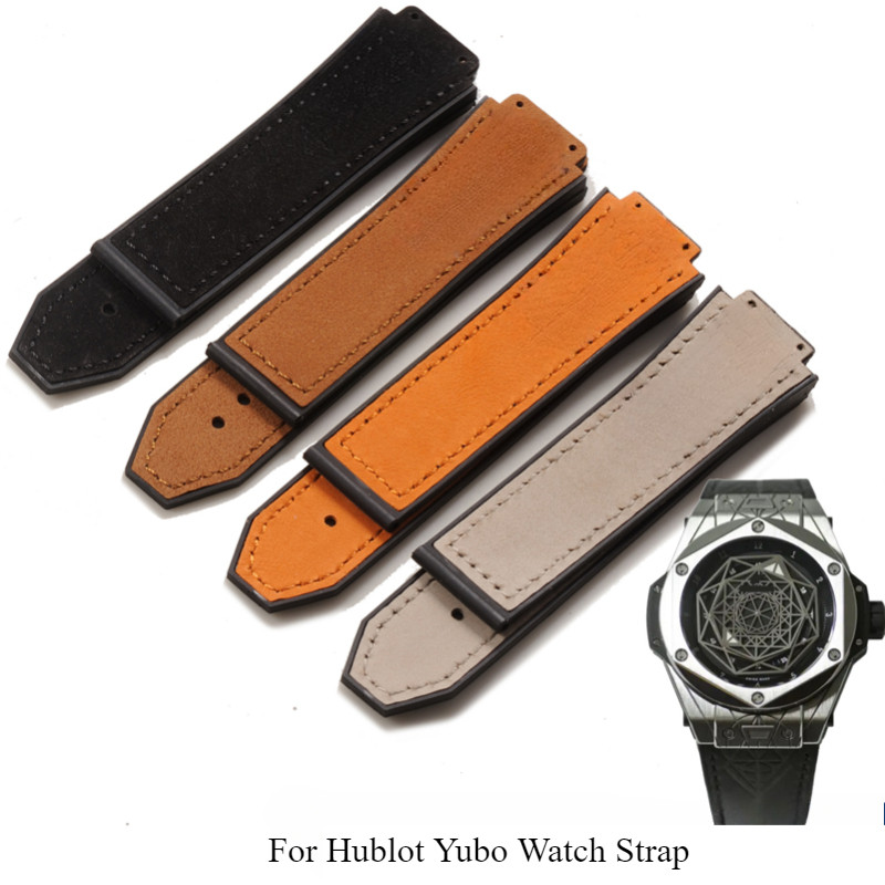 19x26mm Durable Wear-resistant Cow Leather Watch Strap for Hublot Yubo Classic Fusion Big Bang