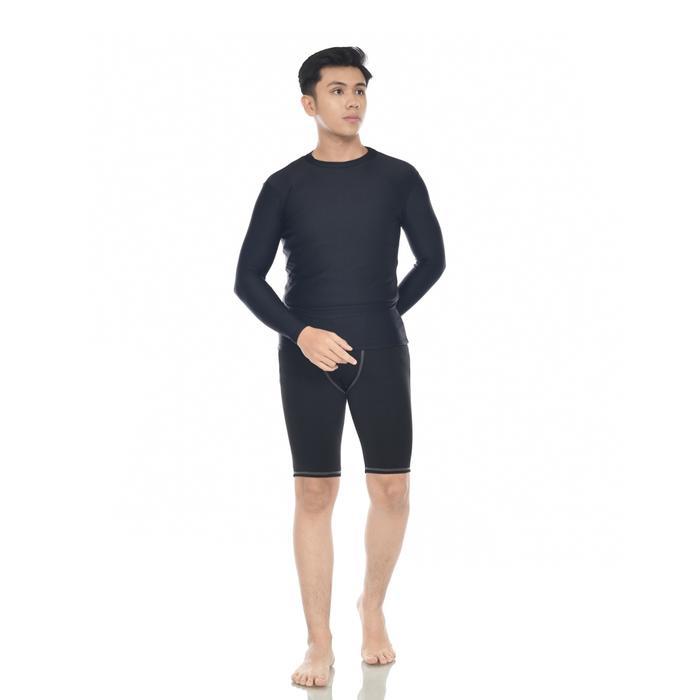 6don- Baju Renang / Manset Olahraga / Baju Manset Panjang Hitam Pria Wanita