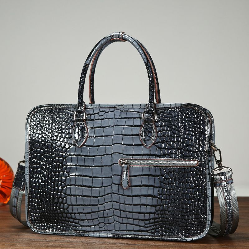 Fashion Alligator Men'S Briefcase Crocodile Pattern Cow Leather