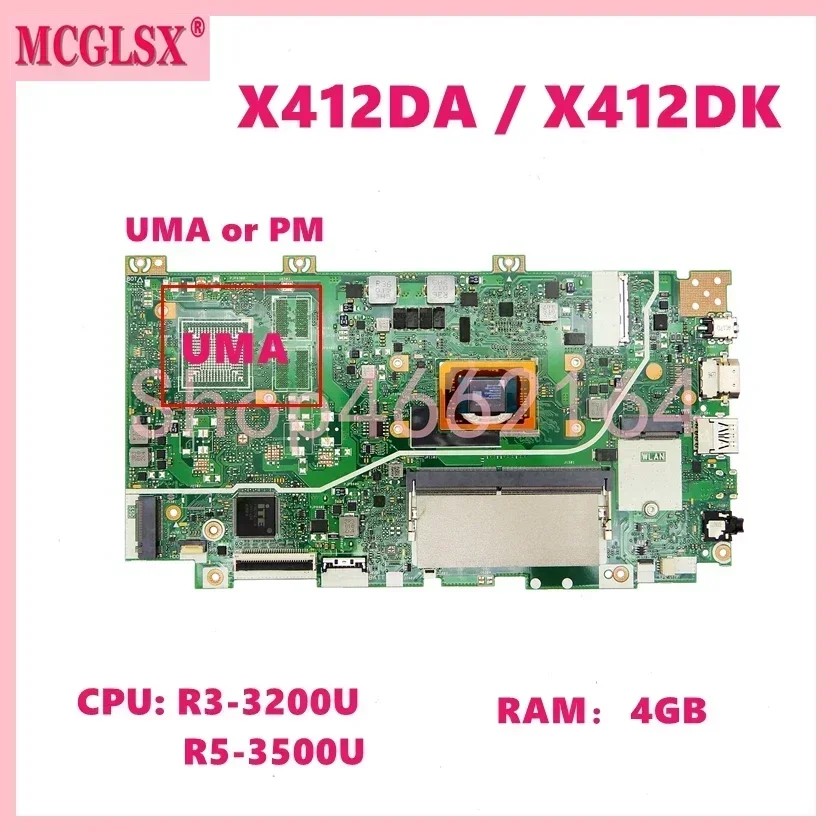 X412Dk With R3 R5 R7 Cpu 4Gb-Ram Uma/V2G Gpu Mainboard R412Da F412Da A412Da A412Dk F412Dk X412Da