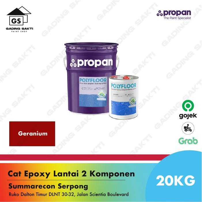 Propan Polyfloor PFT 253 Geranium / Cat Epoxy Lantai Pail 20Kg Set