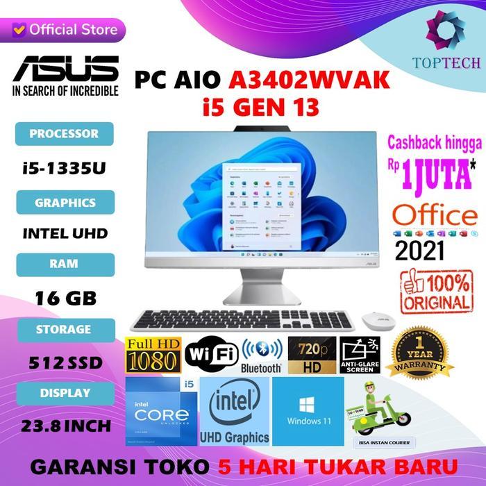 Asus PC AIO PC Desktop All In One A3402WVAK i5 1335 16GB 512GB 23.8" FHD W11 OHS