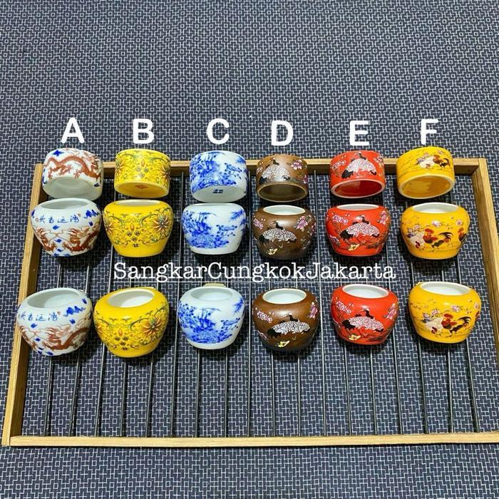 Cepuk keramik Burung Sedang Tieumi Srdc Branjangan Set 3pcs Ori Cungkok