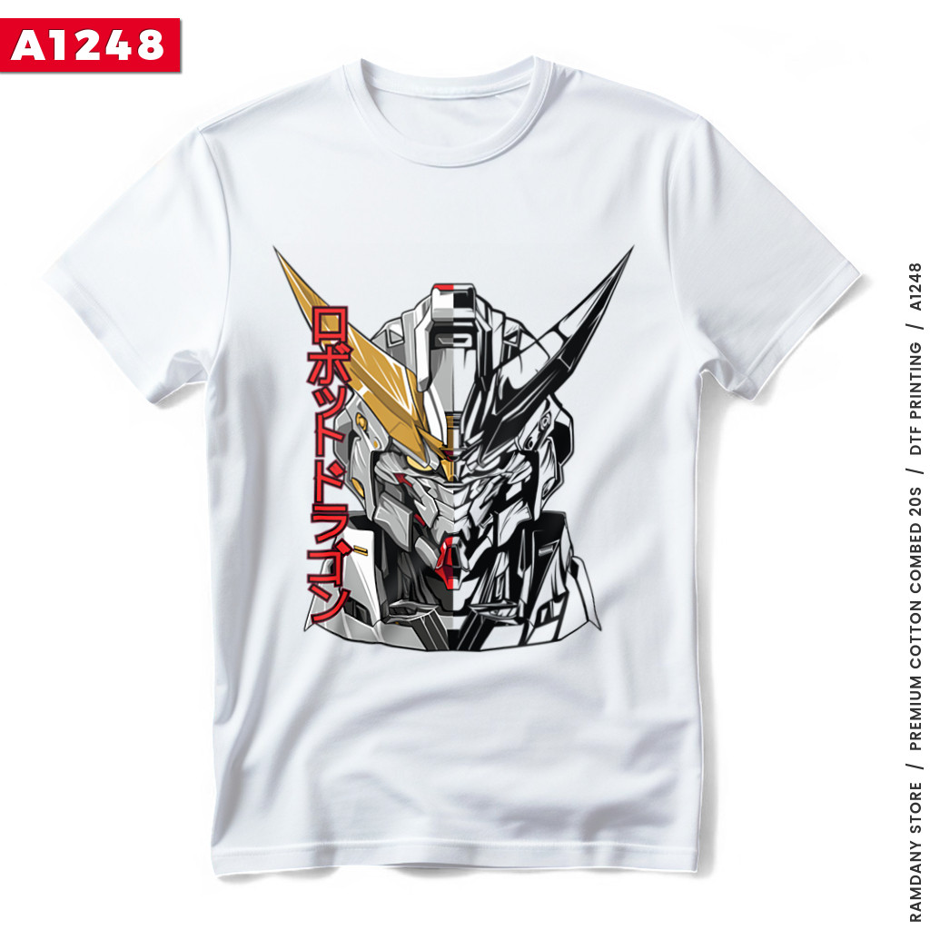 Kaos Anime Gundam - Mecha Raikou (A1248) | Baju Tebal Cotton Combed 20s DTF Premium