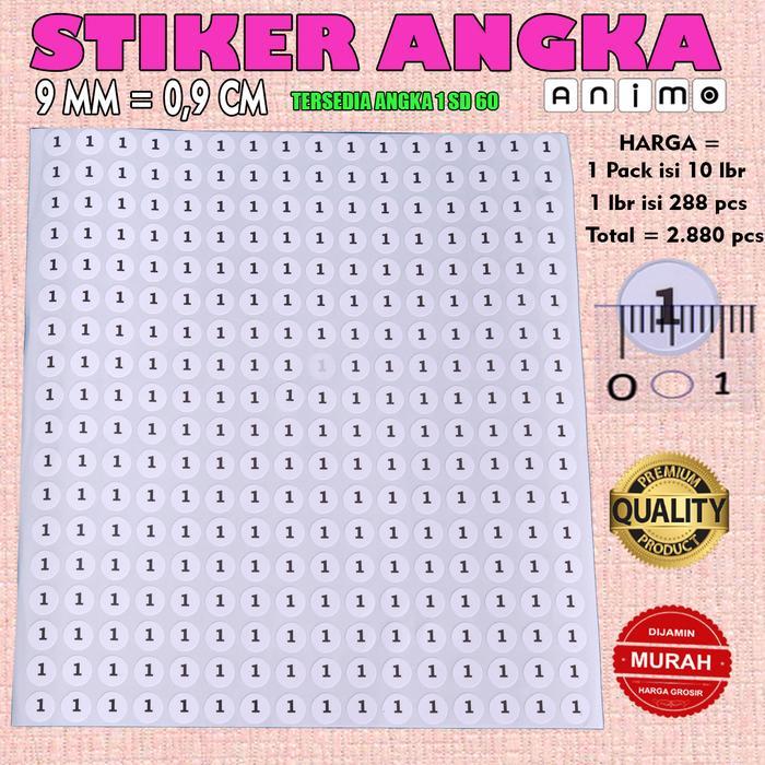 LABEL - STIKER ANGKA SIZE