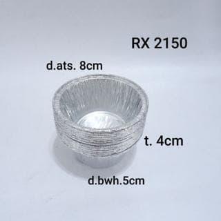 ALUMINIUM MODEL CUP RX-2150 - @100pcs - WADAH ALUMINIUM FOIL BULAT RX 2150