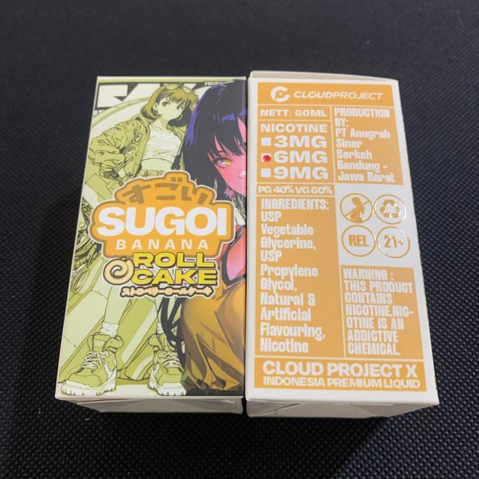 SUGOI BANANA ROLL CAKE 60ML FREEBASE BY CLOUD PROJECT x IPL / SUGOI V3