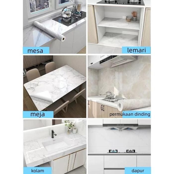 60Cm * 10M Wallpaper Dapur Stiker/Wallpaper Marmer/Stiker Kabinet Meja Makan/Stiker Dinding