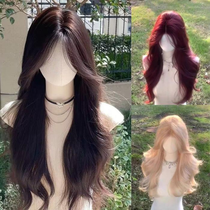 Wig Wanita Full Kepala Wig Rambut Panjang Curly Wig Panjang 60Cm Rambut Panjang Wanita Wig Curly