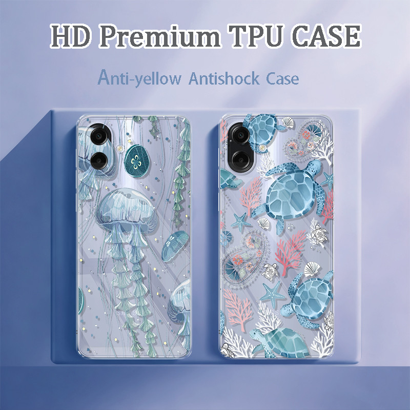 Kehidupan Laut Luxury Ubur-Ubur Soft Case Samsung A07 A17 5G A56 A16 5G A06 5G A26 A36 Tk7 Tahan Gor