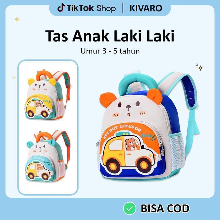 fguh- Tas Tayo Anak Laki2 Tk Gambar Mobil Cerah Umur 2-4 Tahun Ukuran 28Cm Paud 626 Kivaro