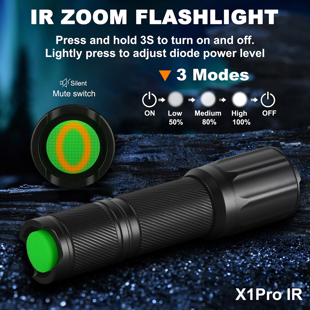 850Nm/940Nm Infrared Flashlight Night Vision Ir Illuminator Torch