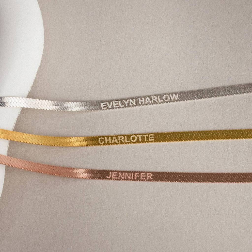 2025 DIY Name Hot-Selling Titanium Steel Stove-Plated 18k Gold Flat Snake Chain DIY Blade Chain