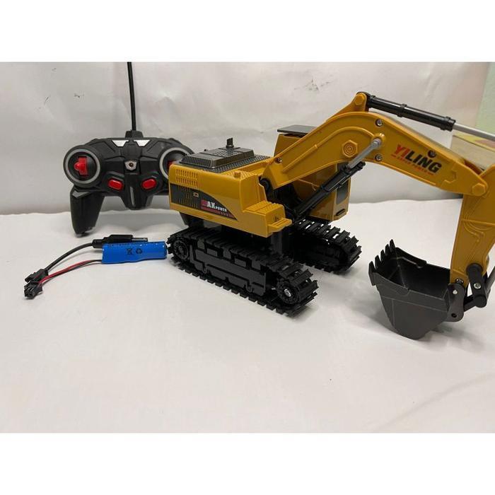 Rc Excavator Metal Alloy 6ch YILING Ao Hai 3853 Remote Control Beko Metal Bucket Besi Mainan Anak