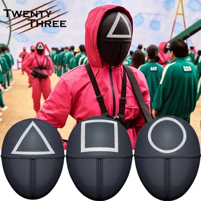 Topeng Squid Game Mask Segitiga Kotak Lingkaran Front man IMPOR
