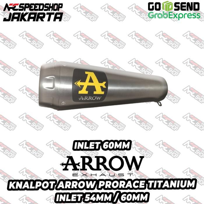 Knalpot Arrow Pro Race Prorace Silencer 54mm / 60mm Titanium Original