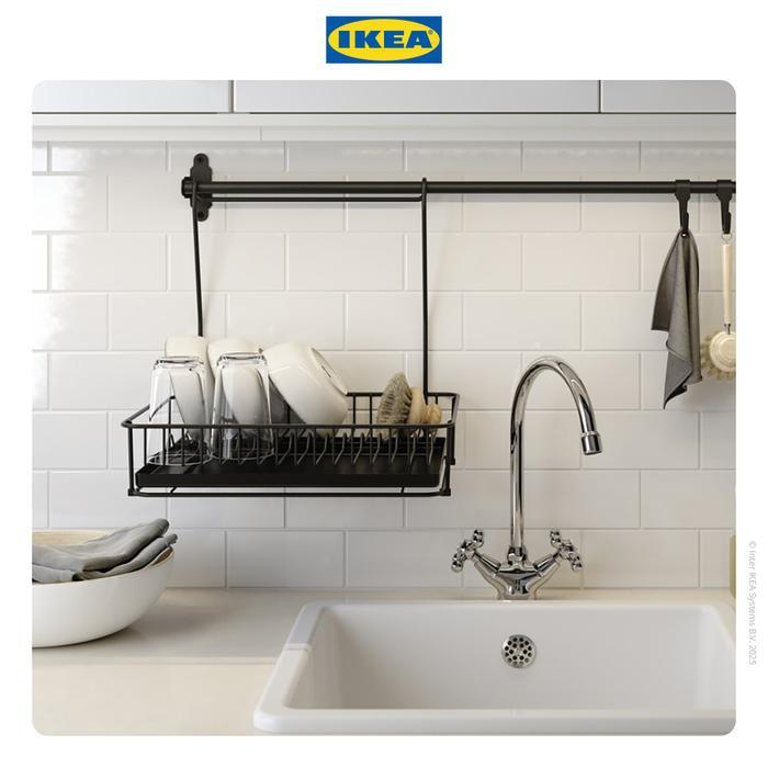 Promo Ikea Hultarp Pengering Piring Gantung Hitam Plastik Terlaris