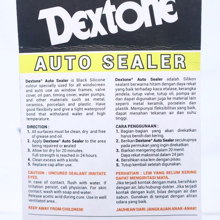 naturplus- Dextone Hitam 70Gr Auto Sealer Lem Gasket Perekat Besi Plastik Kaca Kayu High