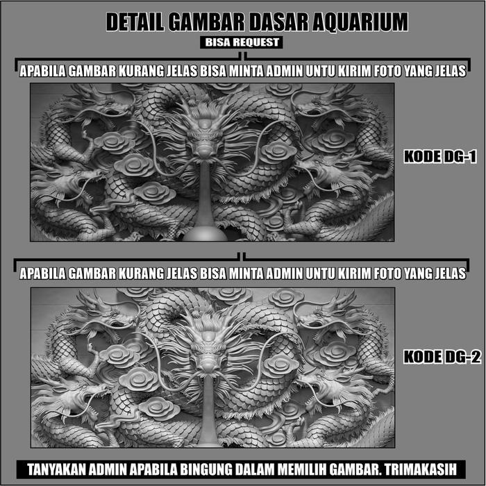 STICKER AQUARIUM / BACKGROUND AQUARIUM / WALLPAPER NAGA DRAGON 3D