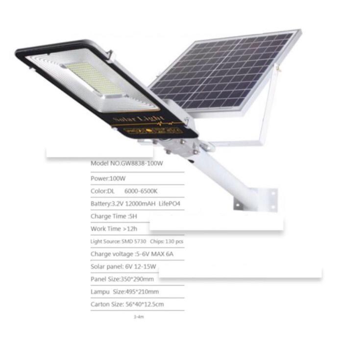 LAMPU JALAN TENAGA SURYA 100W PJU SOLAR CELL 100Watt PJU 100 watt