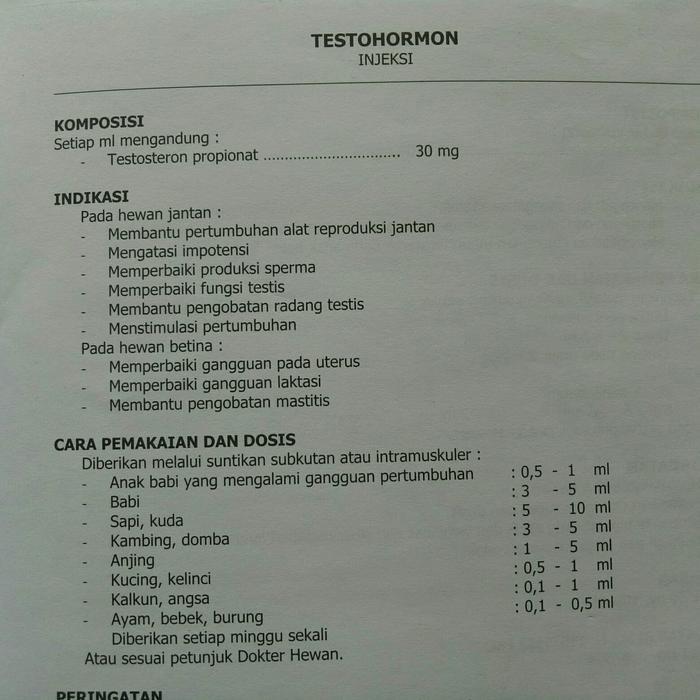 enimel- Testohormon 5 Ml, 10 Ml, 20 Ml Obat Suntik