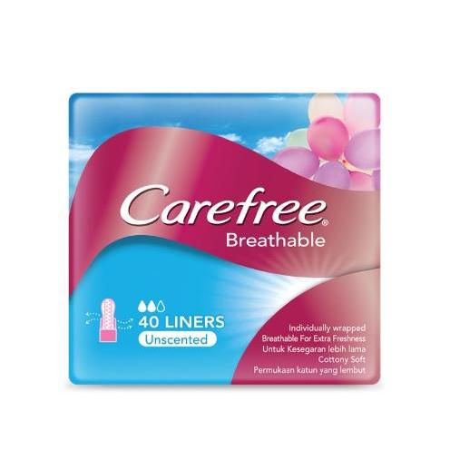 zon5j7- Carefree Breathable Unscented 40S / Pantyliner Carefree