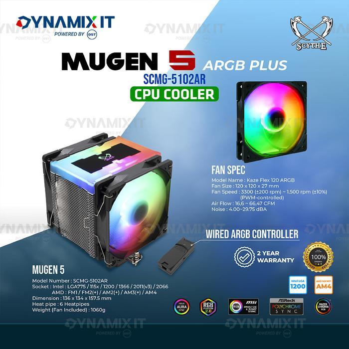 CPU COOLER SCYTHE MUGEN 5 ARGB PLUS - FULL ARGB SYNC CPU AIR COOLER