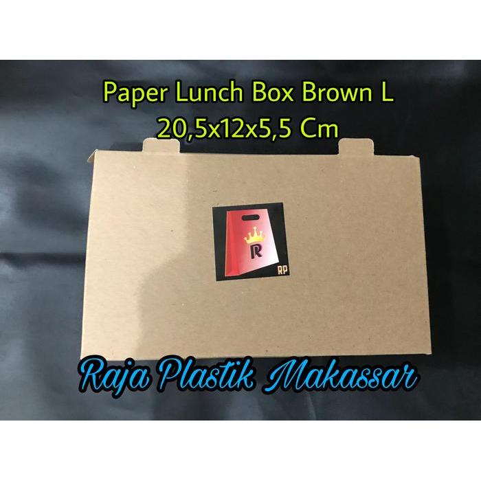 Paper Lunch Box Brown Polos L