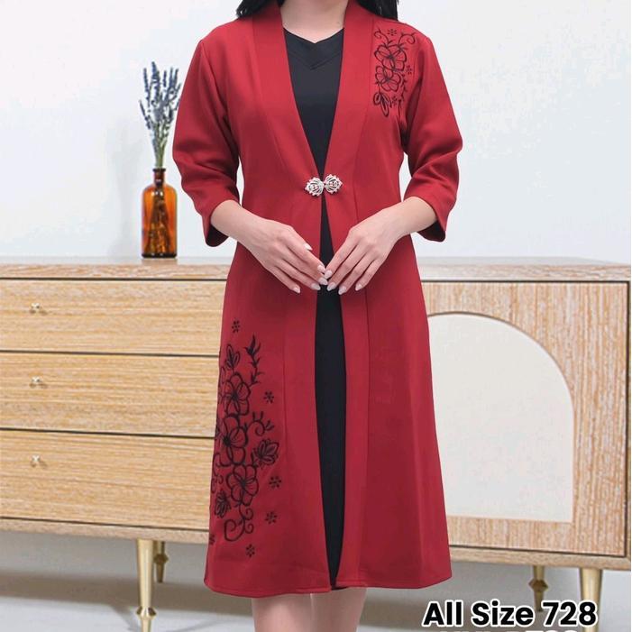 DRESS BLAZER BODY PANJANG 728 1 SET / DRESS BLAZER