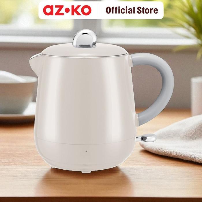 AZKO Memoo 600 ml Teko Listrik Double Wall - Putih Ceret Food Grade Elektrik Ketel Air Electric