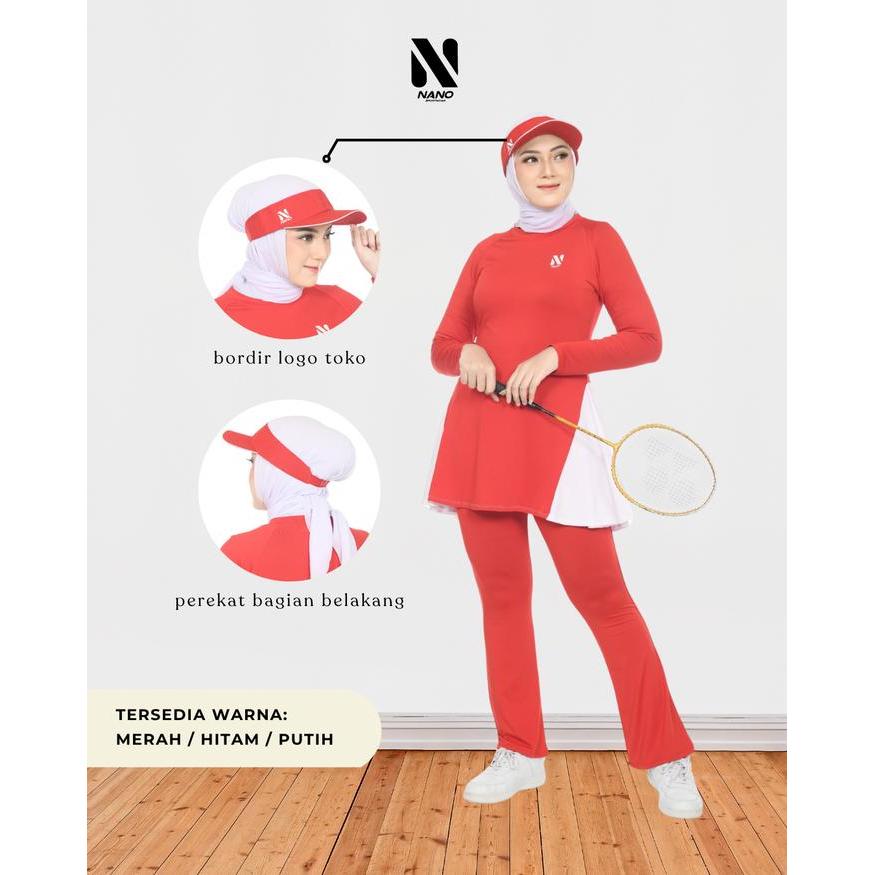 dowg- Baju Senam Cutbray Merah Putih / Baju Olahraga Merah Putih / Baju Senam Merah Putih