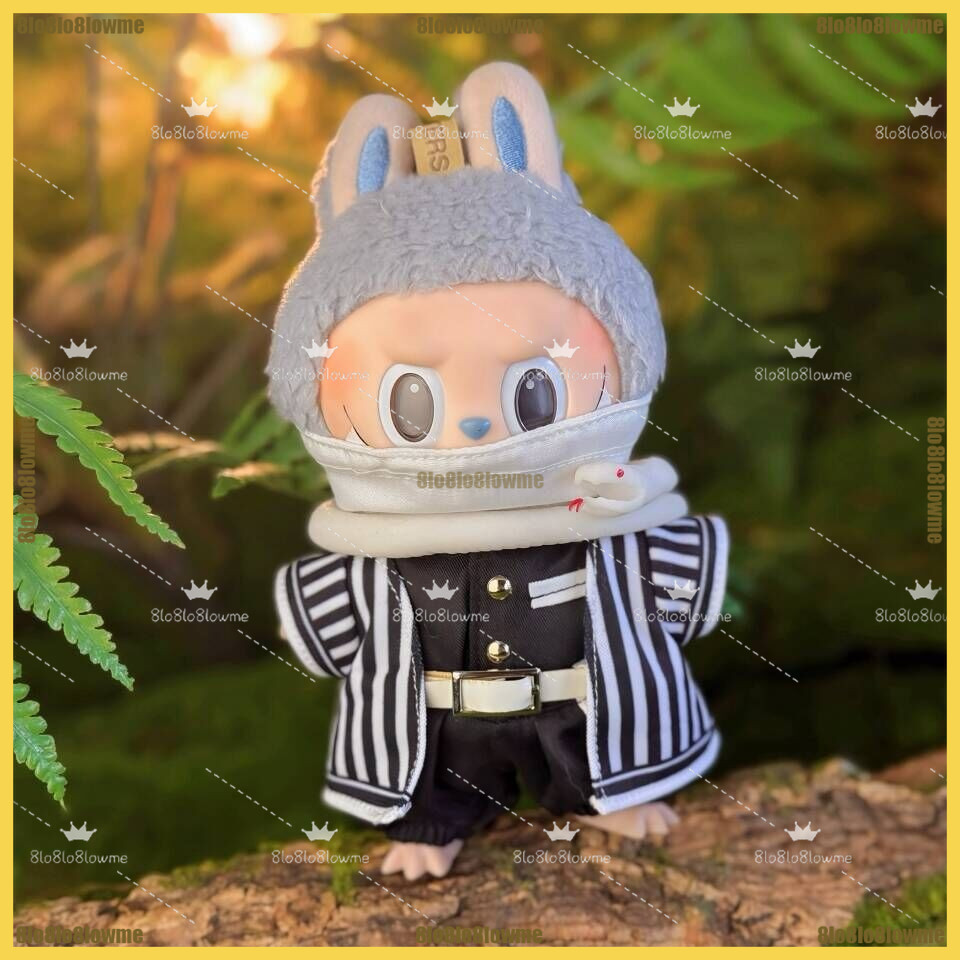 Cartoon Doll Clothes for Labubu Iguro Obanai Kanroji Mitsuri Akaza Rengoku Set Mini Plush Doll