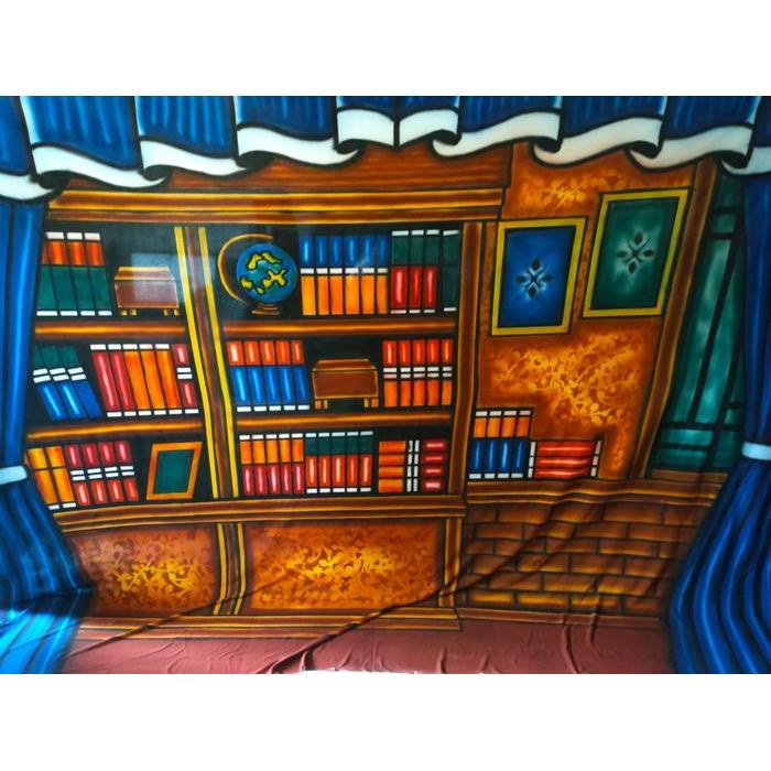 kemgraf- Background Foto Wisuda / Rak Buku Ukuran 2,5X3M Backdrop Wisuda