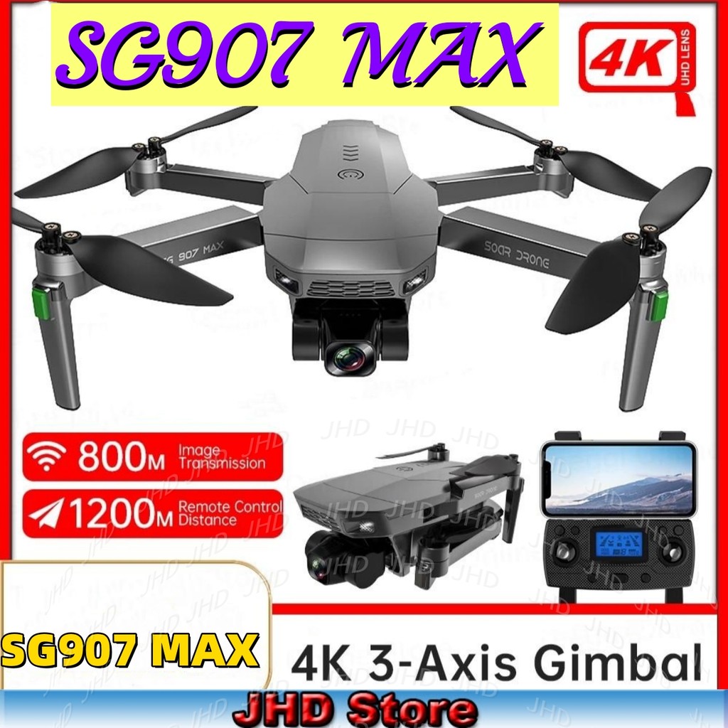 Jhd Zll Sg907 Max Gps Drone 4K Profesional 5G Fpv Wifi With 3-Axis Gimbal Hd Camera Esc Brushless