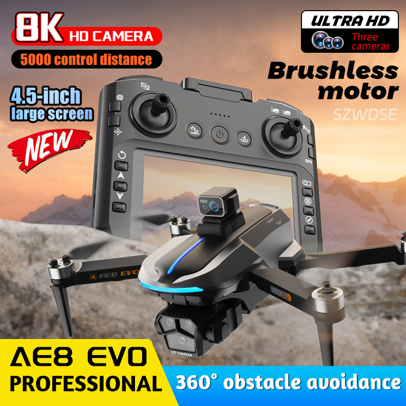 Ae8 Brushless Drone 8K Professional Hd Camera Drones 5G Wifi Fpv Video 8K Uav With Screen Remote