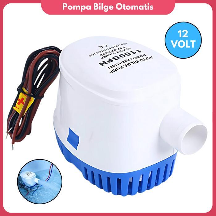 Pompa Kuras Kapal Pompa Bilge Otomatis 12V Pompa Sedot Air Laut Pompa Kuras Air Asin Pompa Celup DC
