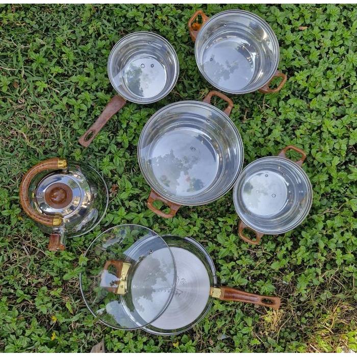 PANCI SET STAINLESS 6IN1 FULL STAINLESS COMBINATION POT SET