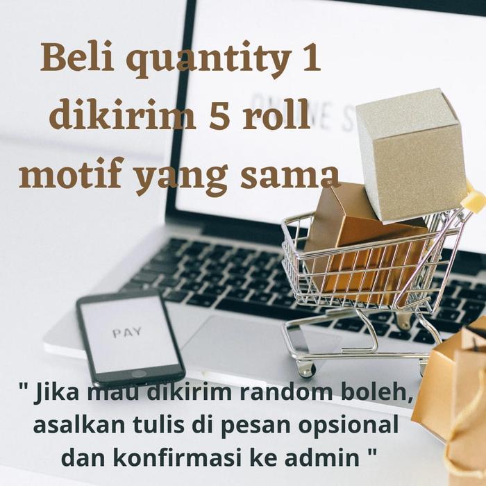 Promo Paket Hemat 5 Roll Wallpaper Stiker Dinding