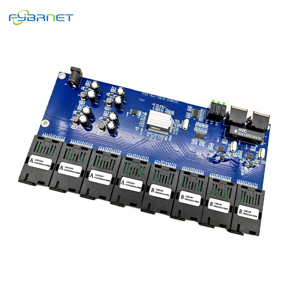 - Single Mode Simplex Gigabit Ethernet Fiber Switch Media Converter 8