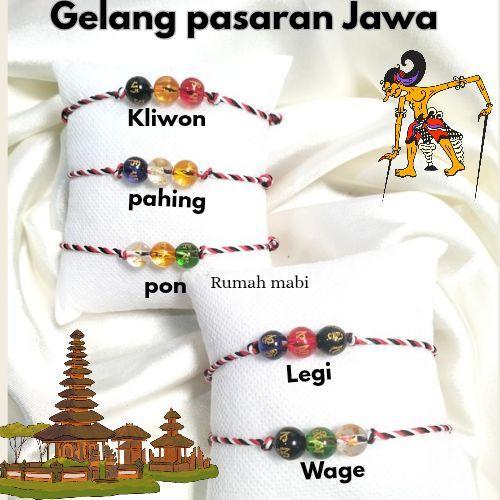Free box+koin emas simbol keberuntungan Gelang Tridatu Pasaran Jawa Asli Batu Tibet Ketebalan Tali