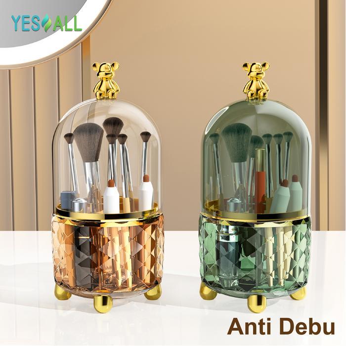 4abs- Yesall Rak Makeup Kosmetik Crystal Transparan Aesthetic - Rak Kosmetik Putar 360